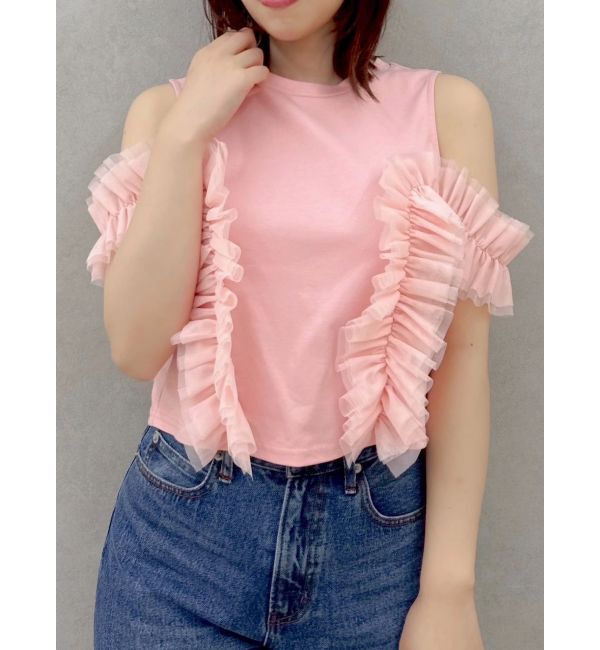 dazzlin「フリルギャザードッキングカットソー」|Tシャツ・カットソー|
