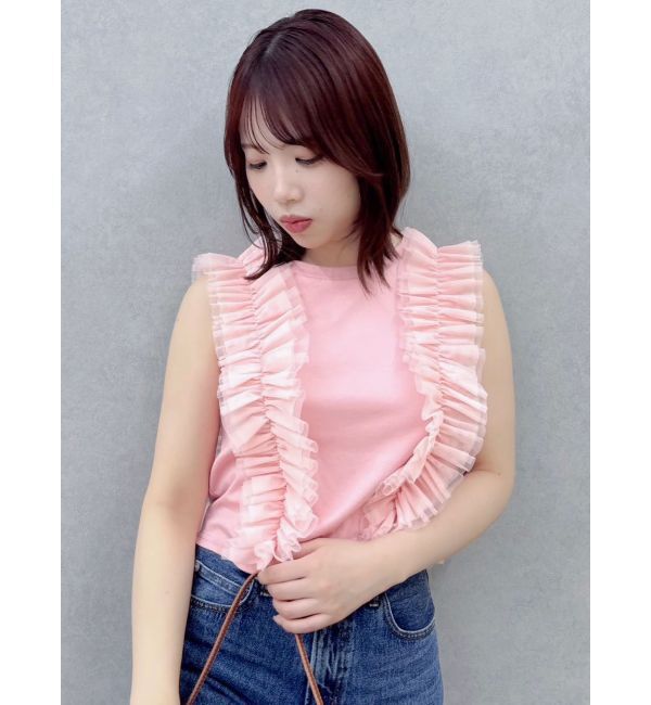 dazzlin「フリルギャザードッキングカットソー」|Tシャツ・カットソー|