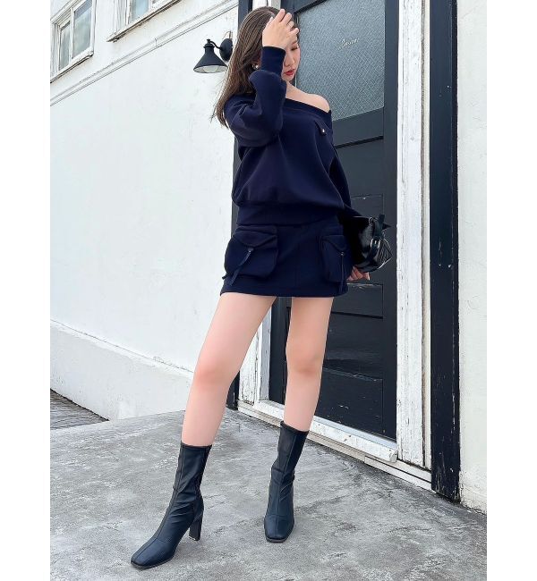 dazzlin「ワイドスクエアネックスウェット」|Tシャツ・カットソー|