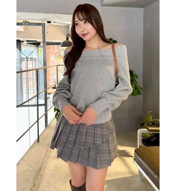 dazzlin「ワイドスクエアネックスウェット」|Tシャツ・カットソー|