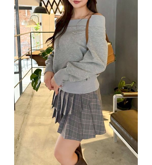 dazzlin「ワイドスクエアネックスウェット」|Tシャツ・カットソー|