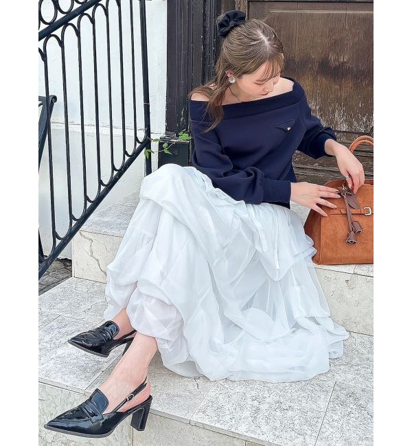 dazzlin「ワイドスクエアネックスウェット」|Tシャツ・カットソー|