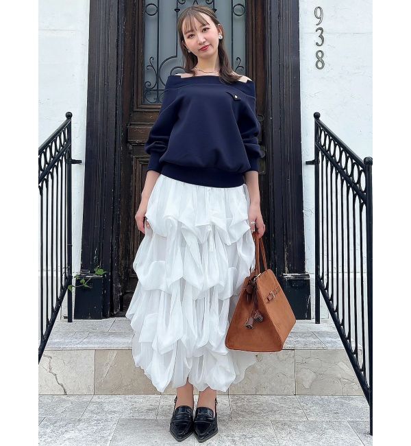 dazzlin「ワイドスクエアネックスウェット」|Tシャツ・カットソー|