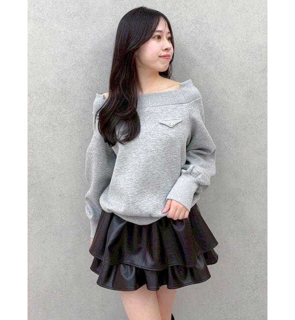 dazzlin「ワイドスクエアネックスウェット」|Tシャツ・カットソー|