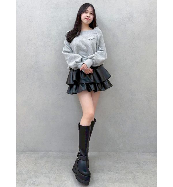 dazzlin「ワイドスクエアネックスウェット」|Tシャツ・カットソー|