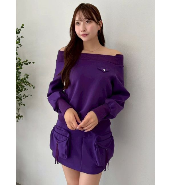 dazzlin「ワイドスクエアネックスウェット」|Tシャツ・カットソー|