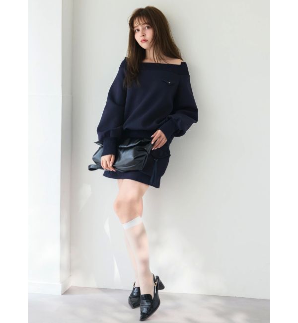 dazzlin「ワイドスクエアネックスウェット」|Tシャツ・カットソー|