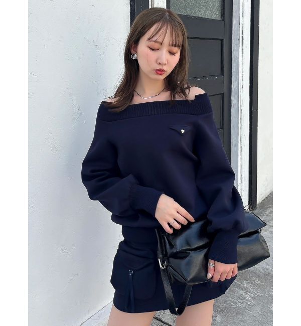 dazzlin「ワイドスクエアネックスウェット」|Tシャツ・カットソー|