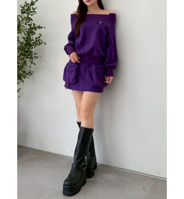 dazzlin「ワイドスクエアネックスウェット」|Tシャツ・カットソー|