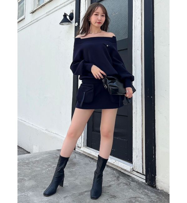 dazzlin「ワイドスクエアネックスウェット」|Tシャツ・カットソー|