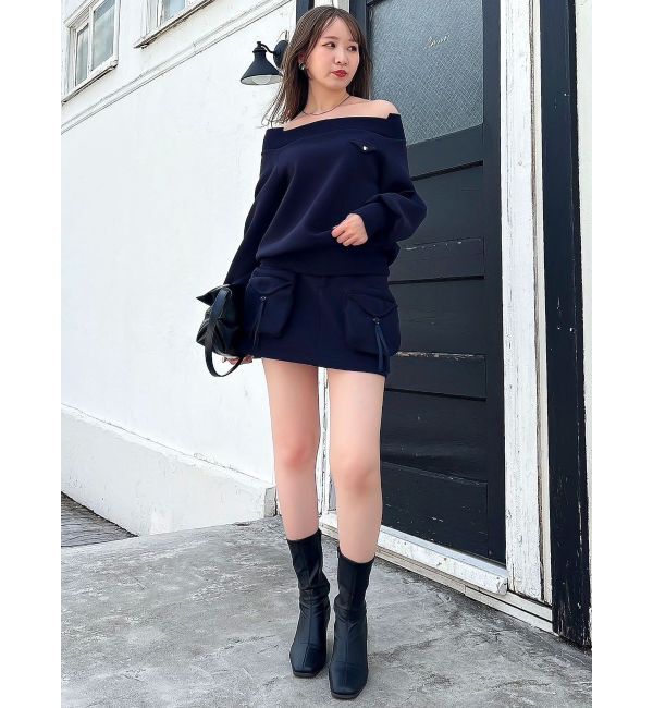 dazzlin「ワイドスクエアネックスウェット」|Tシャツ・カットソー|