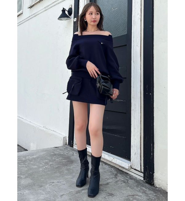 dazzlin「ワイドスクエアネックスウェット」|Tシャツ・カットソー|