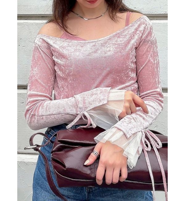 dazzlin「シアーベロアレイヤードトップス」|Tシャツ・カットソー|