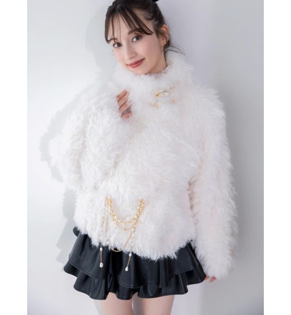 dazzlin「パールチェーンエコファーブルゾン」|ブルゾン・スタジャン|