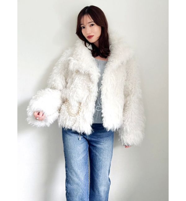 dazzlin「パールチェーンエコファーブルゾン」|ブルゾン・スタジャン|