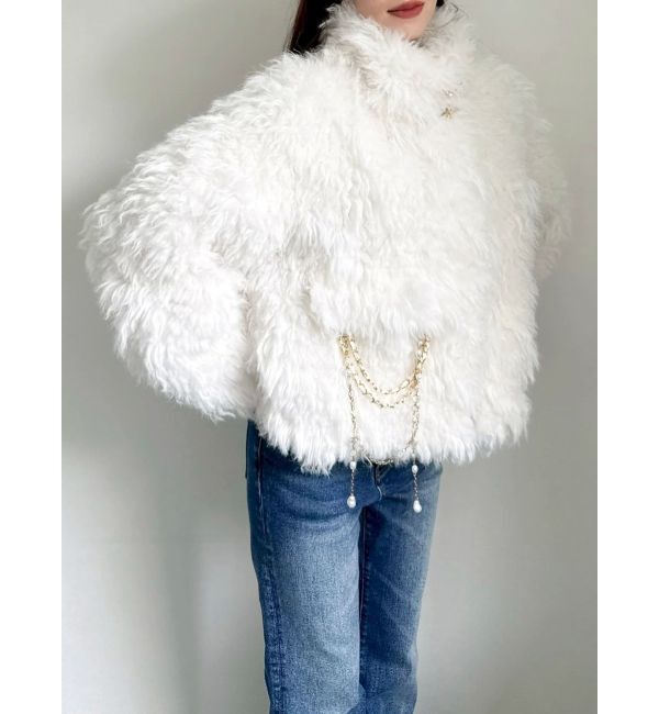 dazzlin「パールチェーンエコファーブルゾン」|ブルゾン・スタジャン|