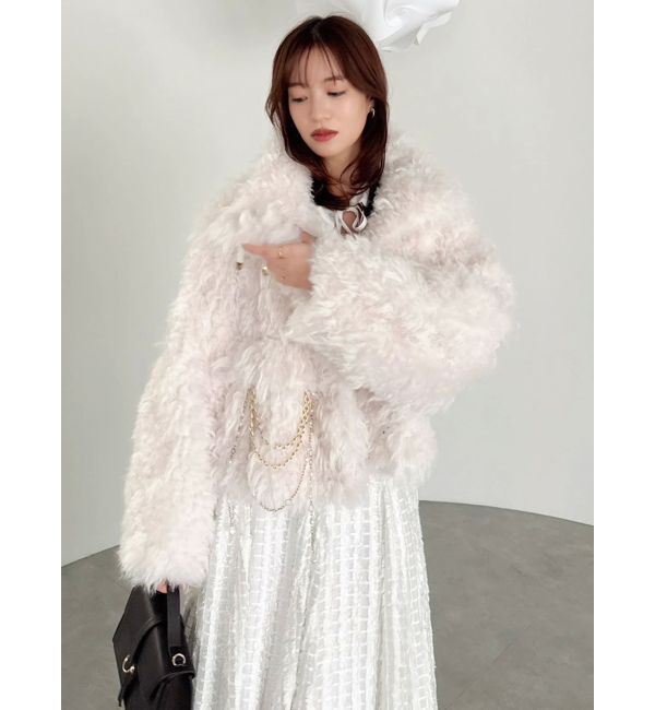 dazzlin「パールチェーンエコファーブルゾン」|ブルゾン・スタジャン|