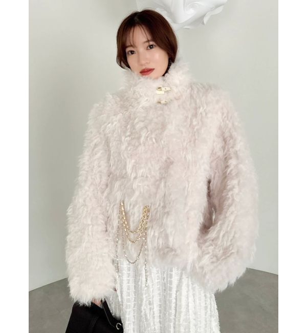 dazzlin「パールチェーンエコファーブルゾン」|ブルゾン・スタジャン|