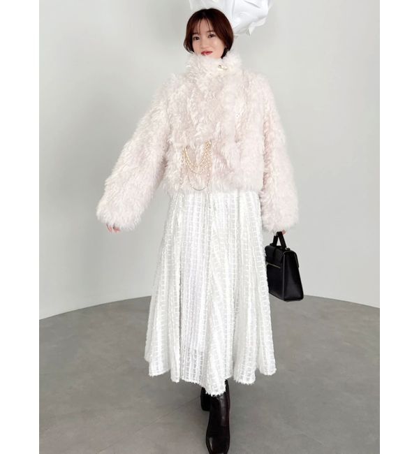 dazzlin「パールチェーンエコファーブルゾン」|ブルゾン・スタジャン|