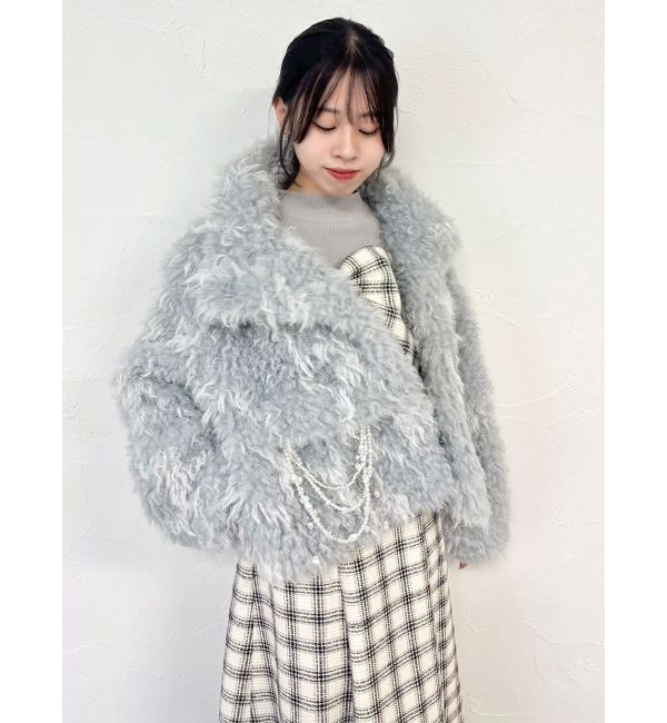 dazzlin「パールチェーンエコファーブルゾン」|ブルゾン・スタジャン|