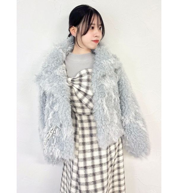 dazzlin「パールチェーンエコファーブルゾン」|ブルゾン・スタジャン|