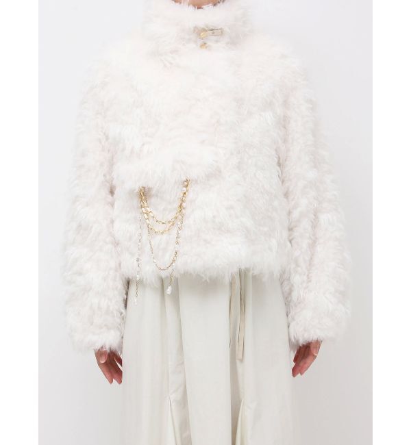 dazzlin「パールチェーンエコファーブルゾン」|ブルゾン・スタジャン|