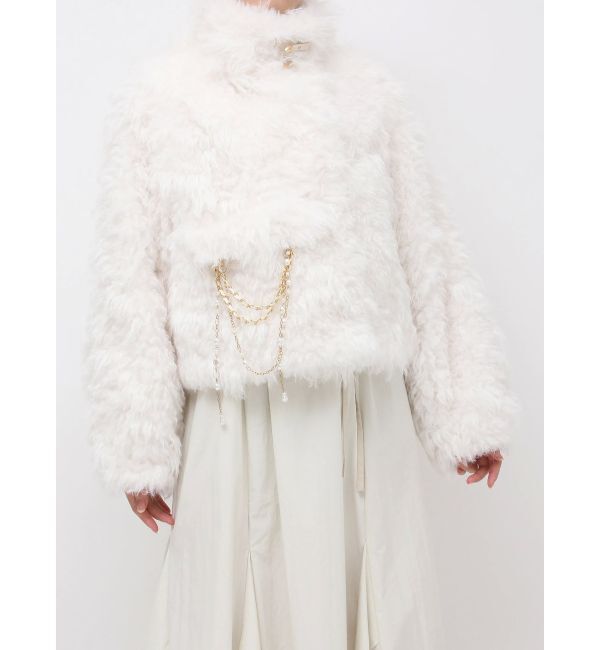 dazzlin「パールチェーンエコファーブルゾン」|ブルゾン・スタジャン|