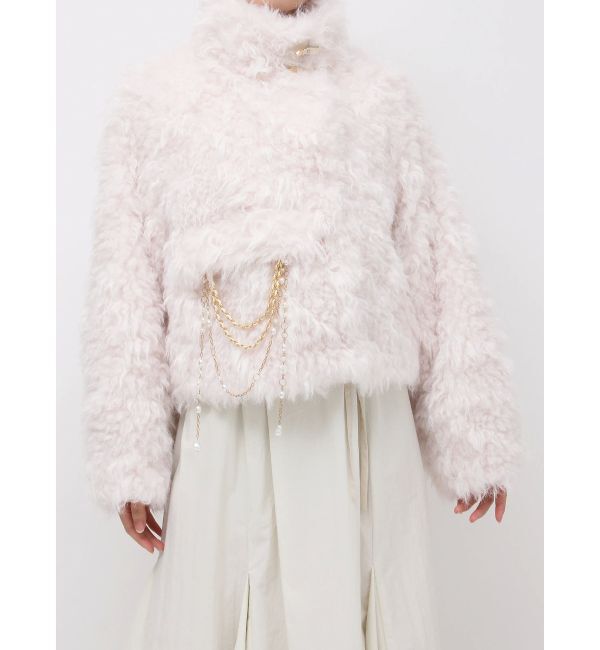 dazzlin「パールチェーンエコファーブルゾン」|ブルゾン・スタジャン|