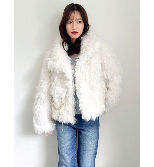 dazzlin「パールチェーンエコファーブルゾン」|ブルゾン・スタジャン|