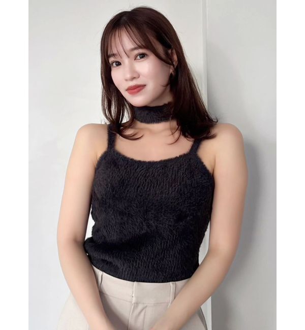 dazzlin「チョーカー付ミニシャギーニットキャミソール」|キャミソール|