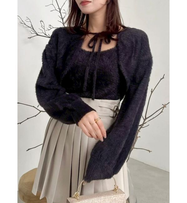 dazzlin「チョーカー付ミニシャギーニットキャミソール」|キャミソール|