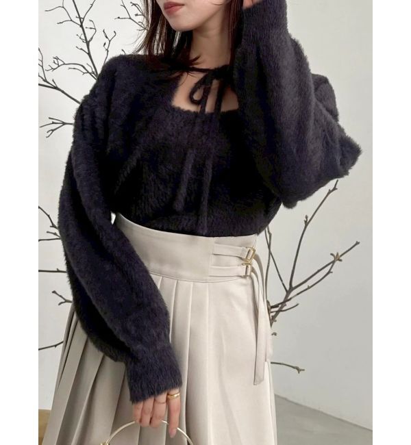 dazzlin「チョーカー付ミニシャギーニットキャミソール」|キャミソール|