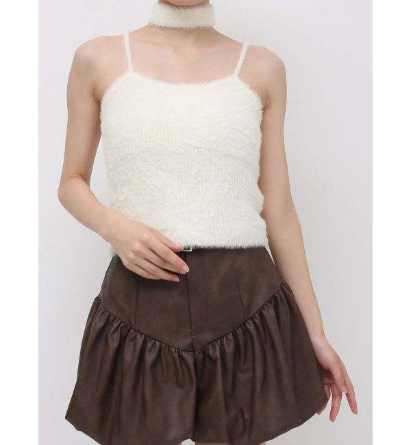 dazzlin「チョーカー付ミニシャギーニットキャミソール」|キャミソール|