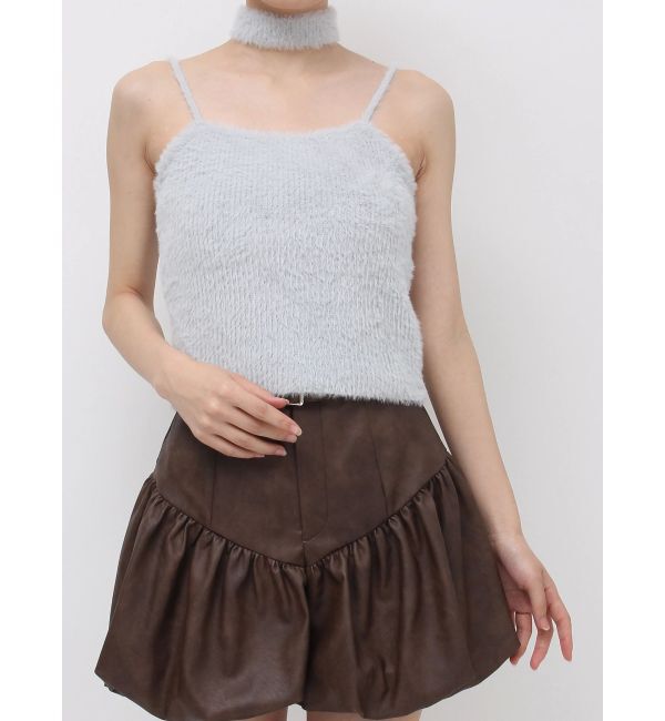 dazzlin「チョーカー付ミニシャギーニットキャミソール」|キャミソール|