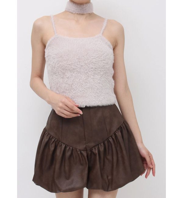 dazzlin「チョーカー付ミニシャギーニットキャミソール」|キャミソール|