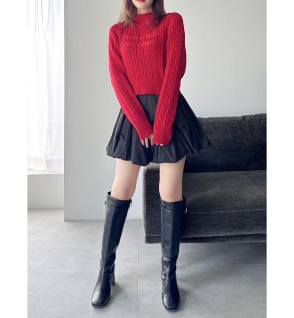 dazzlin「ケーブルレタリングニット」|ニット・セーター|