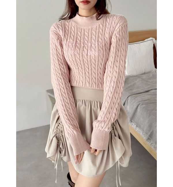 dazzlin「ケーブルレタリングニット」|ニット・セーター|