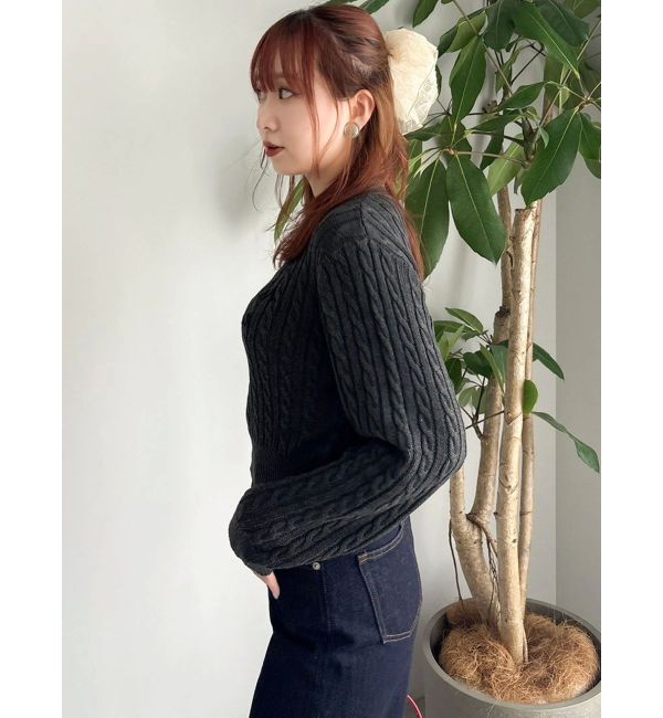 dazzlin「ケーブルレタリングニット」|ニット・セーター|