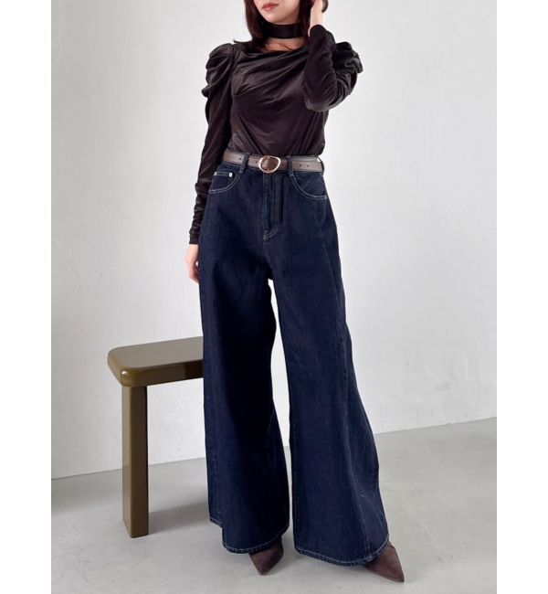 dazzlin「チョーカー付ドレープシアーベロアトップス」|Tシャツ・カットソー|