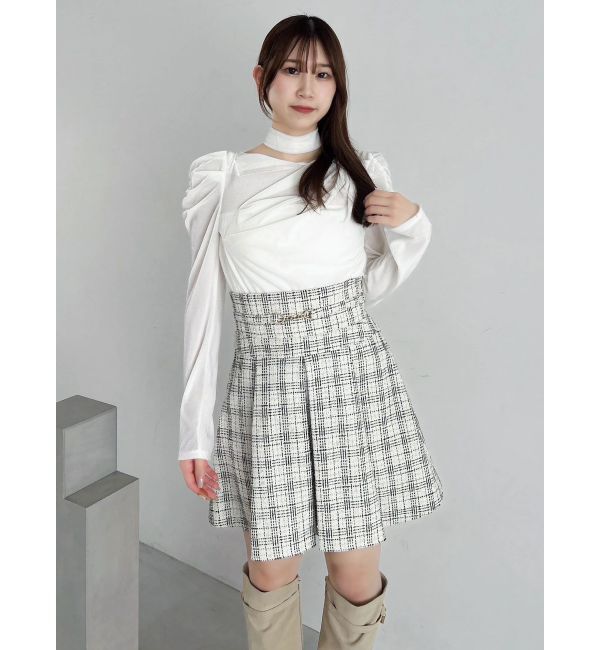 dazzlin「チョーカー付ドレープシアーベロアトップス」|Tシャツ・カットソー|