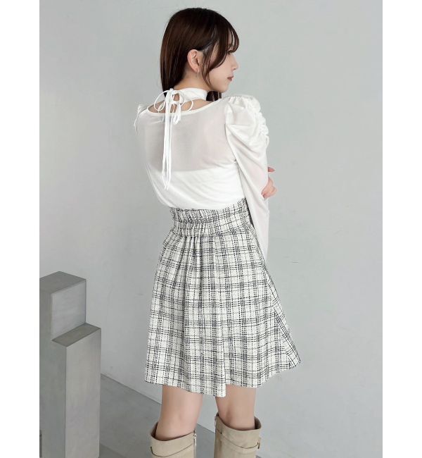 dazzlin「チョーカー付ドレープシアーベロアトップス」|Tシャツ・カットソー|