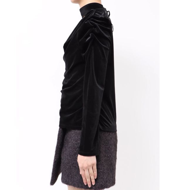 dazzlin「チョーカー付ドレープシアーベロアトップス」|Tシャツ・カットソー|