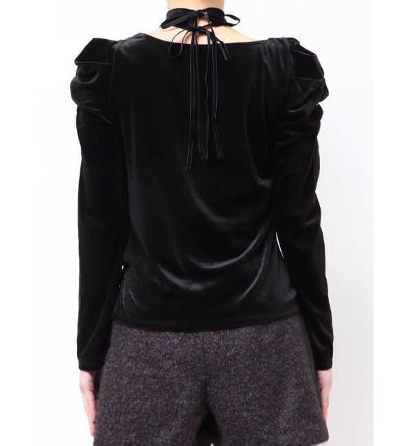 dazzlin「チョーカー付ドレープシアーベロアトップス」|Tシャツ・カットソー|