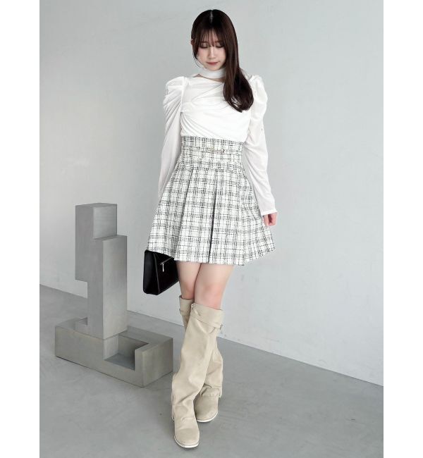 dazzlin「チョーカー付ドレープシアーベロアトップス」|Tシャツ・カットソー|