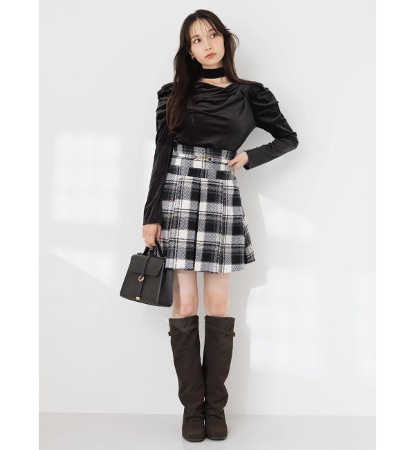 dazzlin「チョーカー付ドレープシアーベロアトップス」|Tシャツ・カットソー|