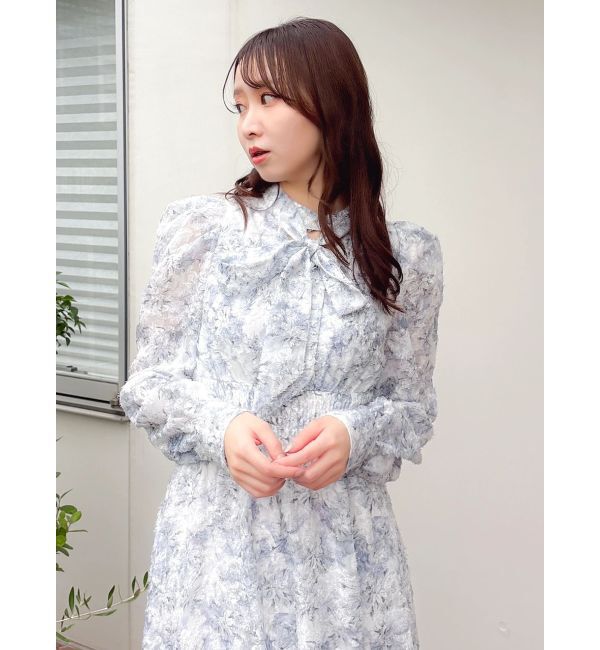 dazzlin「ヘアリーフラワーシフォンワンピース」|ワンピース|