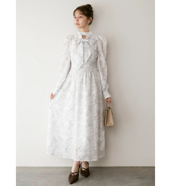 dazzlin「ヘアリーフラワーシフォンワンピース」|ワンピース|