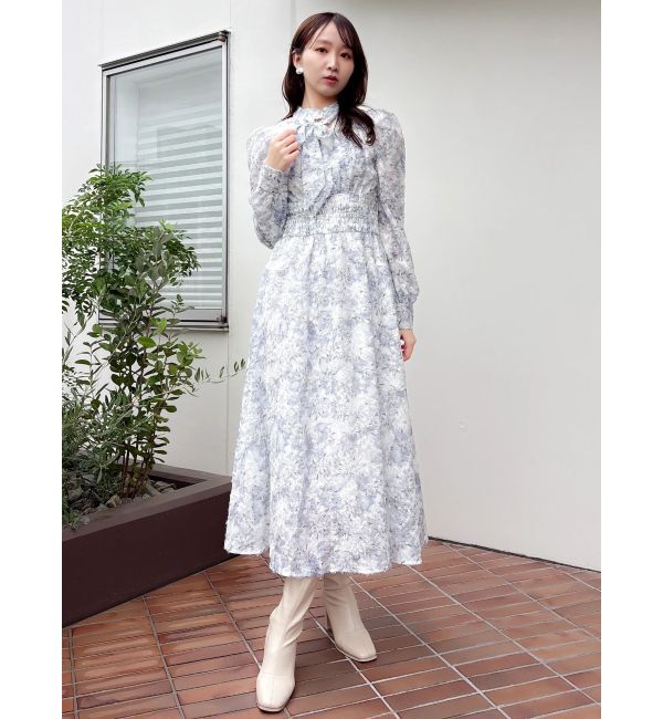 dazzlin「ヘアリーフラワーシフォンワンピース」|ワンピース|