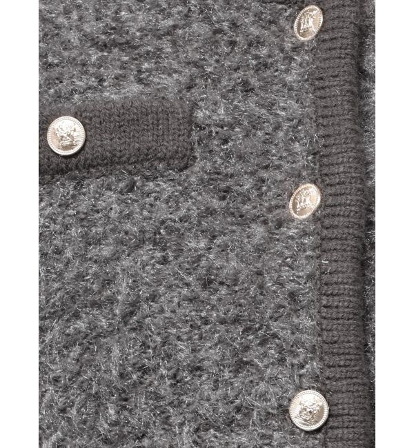 dazzlin「【セット対応】ヘアリーニットジャケット」|ノーカラージャケット|