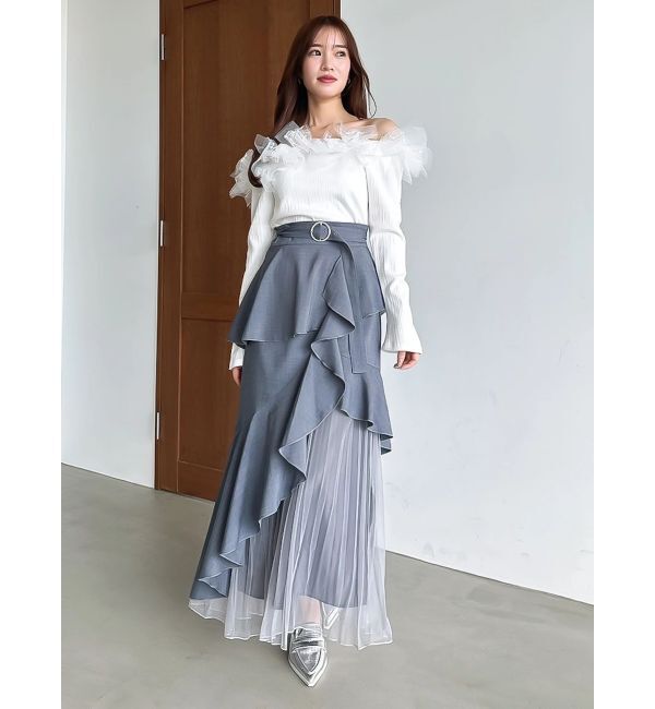 dazzlin「【追加生産分/新色追加】アシメプリーツマーメイドスカート」|スカート|